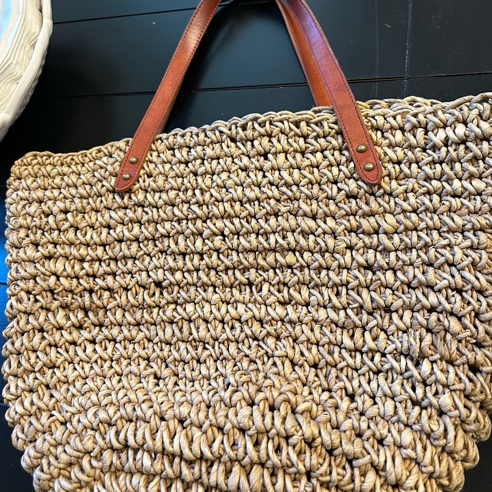 JJill Tan Woven Tote Bag